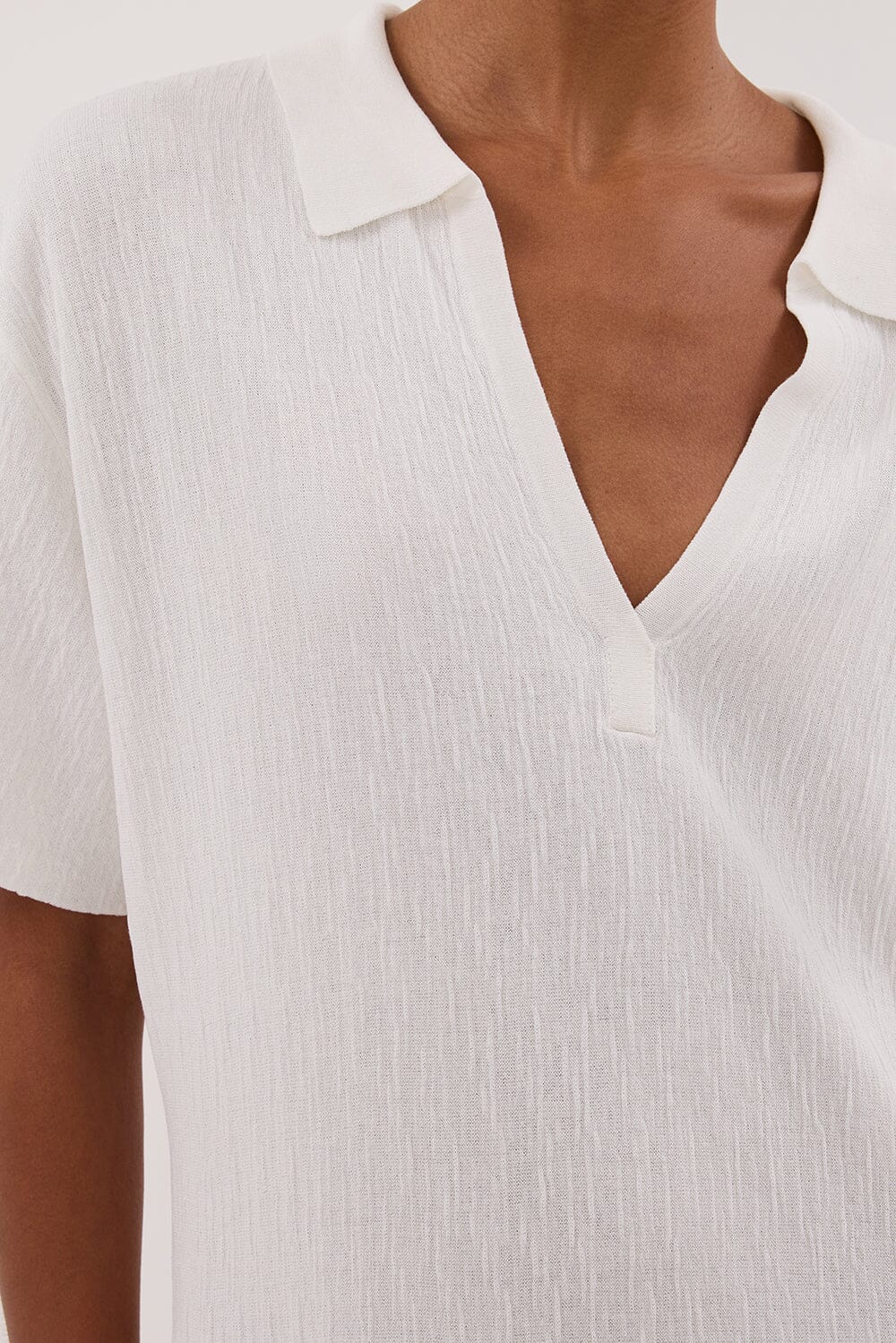 ALIAS WHITE POLO KNIT MIDI DRESS Clothing DISSH Boutiques 