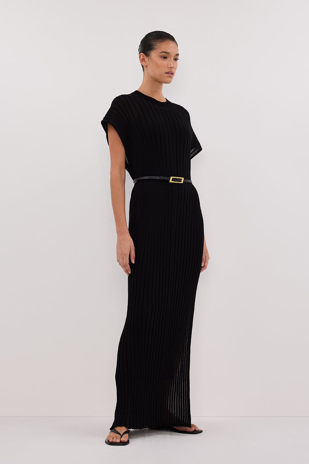 JADE BLACK KNIT MAXI DRESS Clothing DISSH Boutiques 