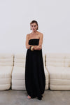 ALIAS BLACK TEXTURED KNIT STRAPLESS MIDI DRESS