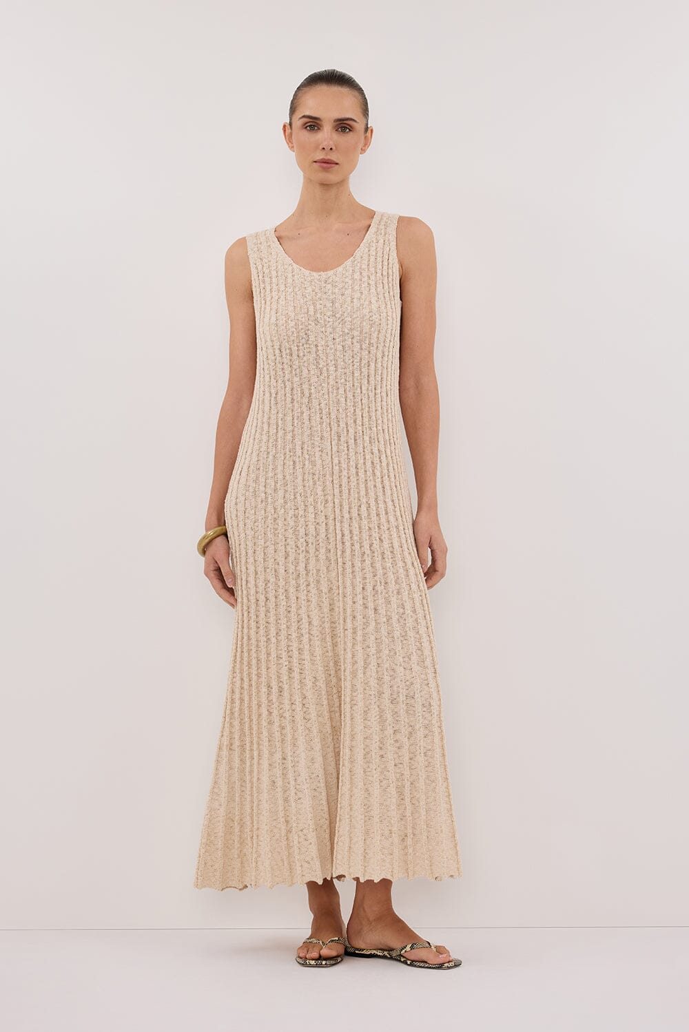 LEN NATURAL KNIT MAXI DRESS Clothing DISSH Boutiques 
