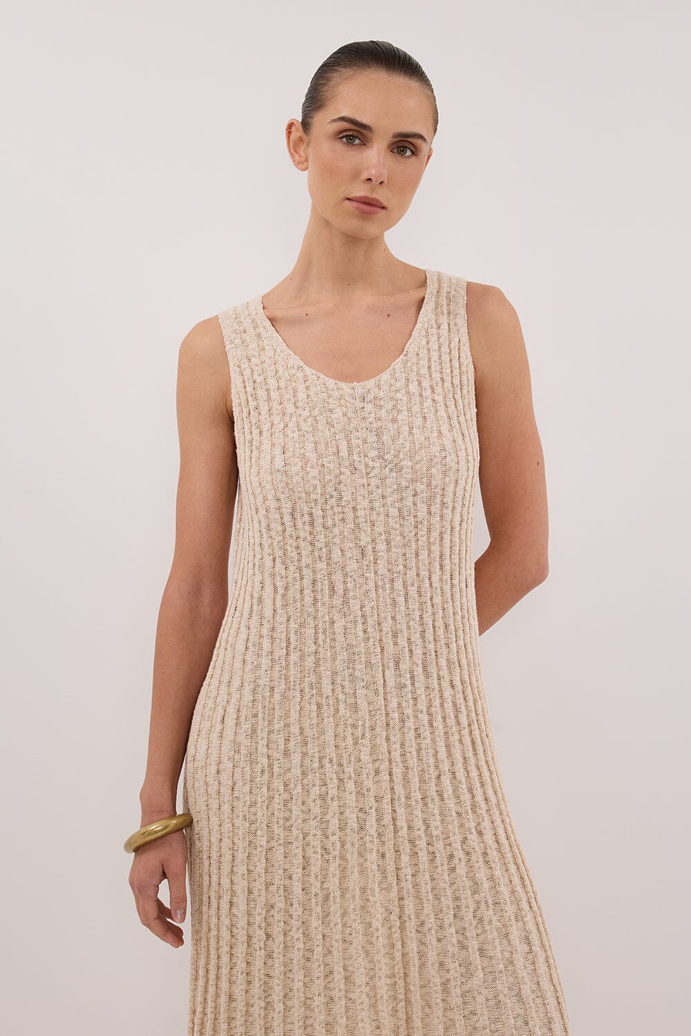 LEN NATURAL KNIT MAXI DRESS Clothing DISSH Boutiques 