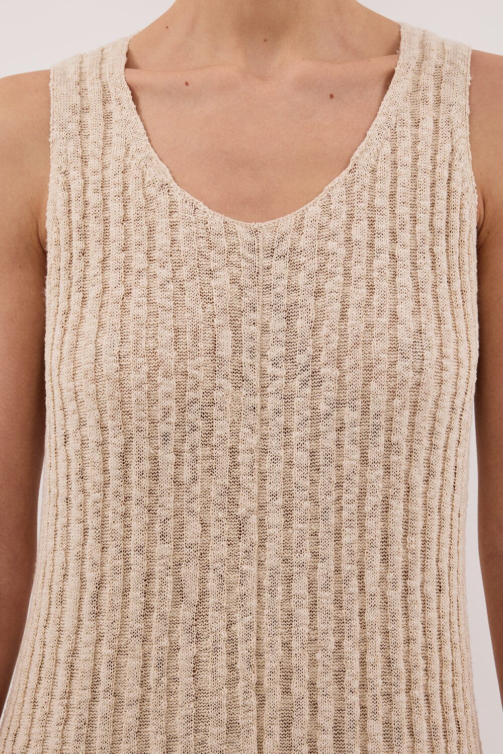 LEN NATURAL KNIT MAXI DRESS Clothing DISSH Boutiques 