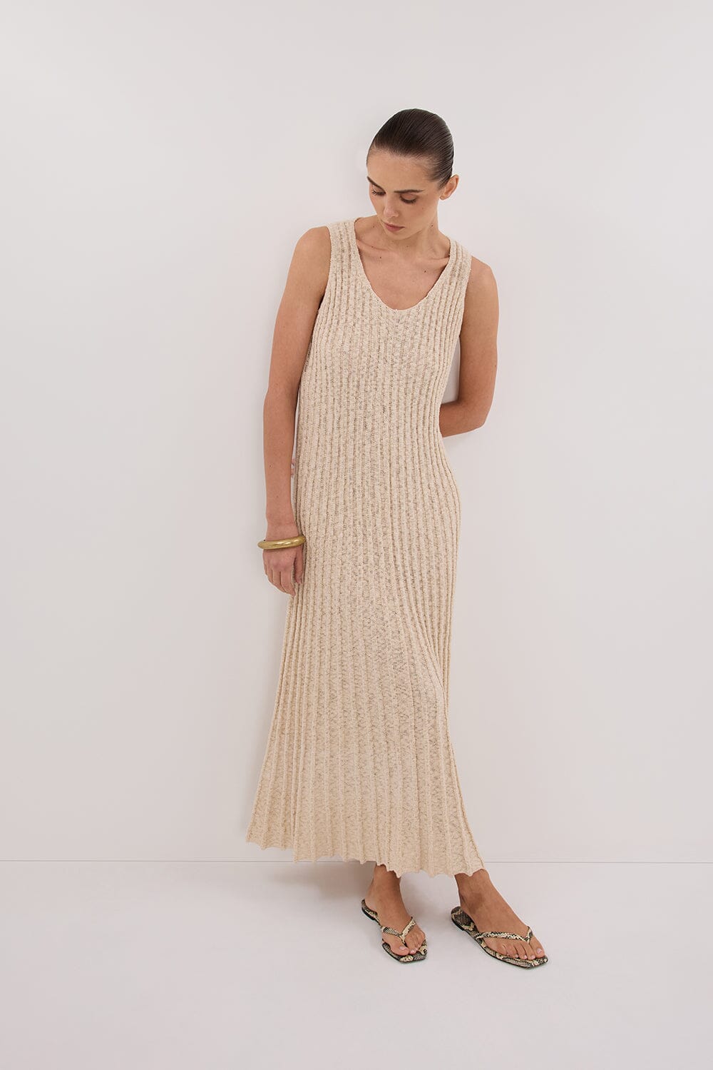 LEN NATURAL KNIT MAXI DRESS Clothing DISSH Boutiques 
