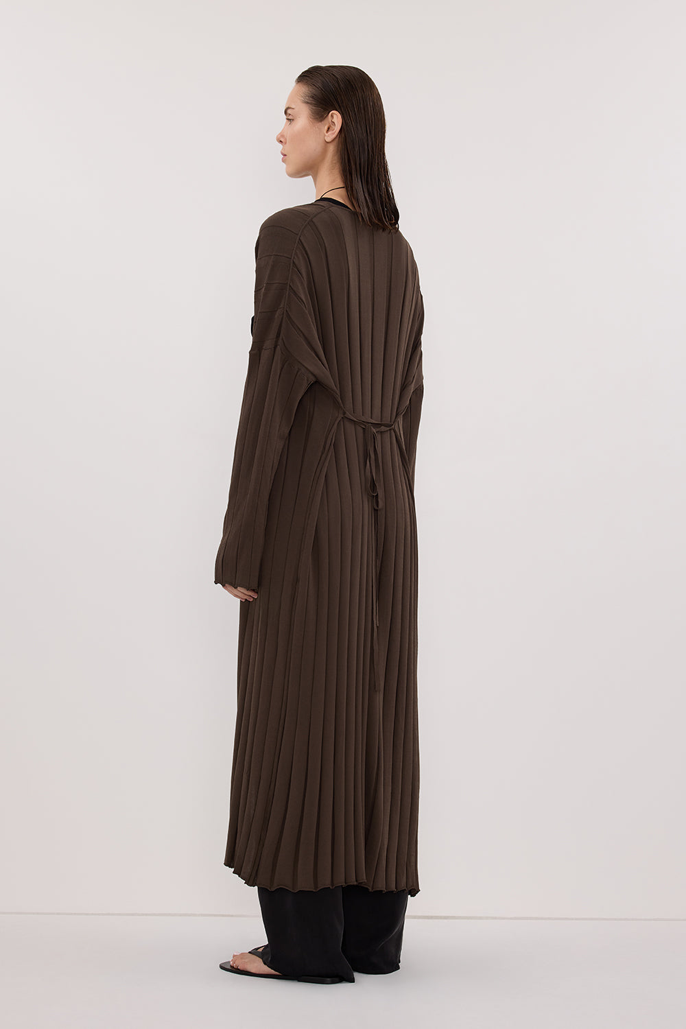 EVE DARK OLIVE KNIT MIDI CARDIGAN Clothing DISSH Boutiques 