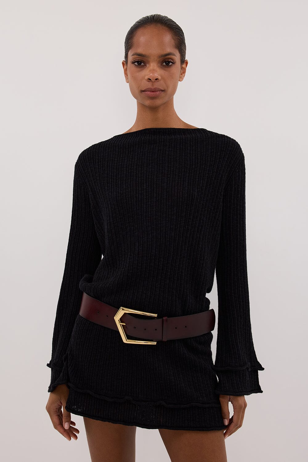 MAX BLACK KNIT MINI DRESS Clothing DISSH Boutiques 