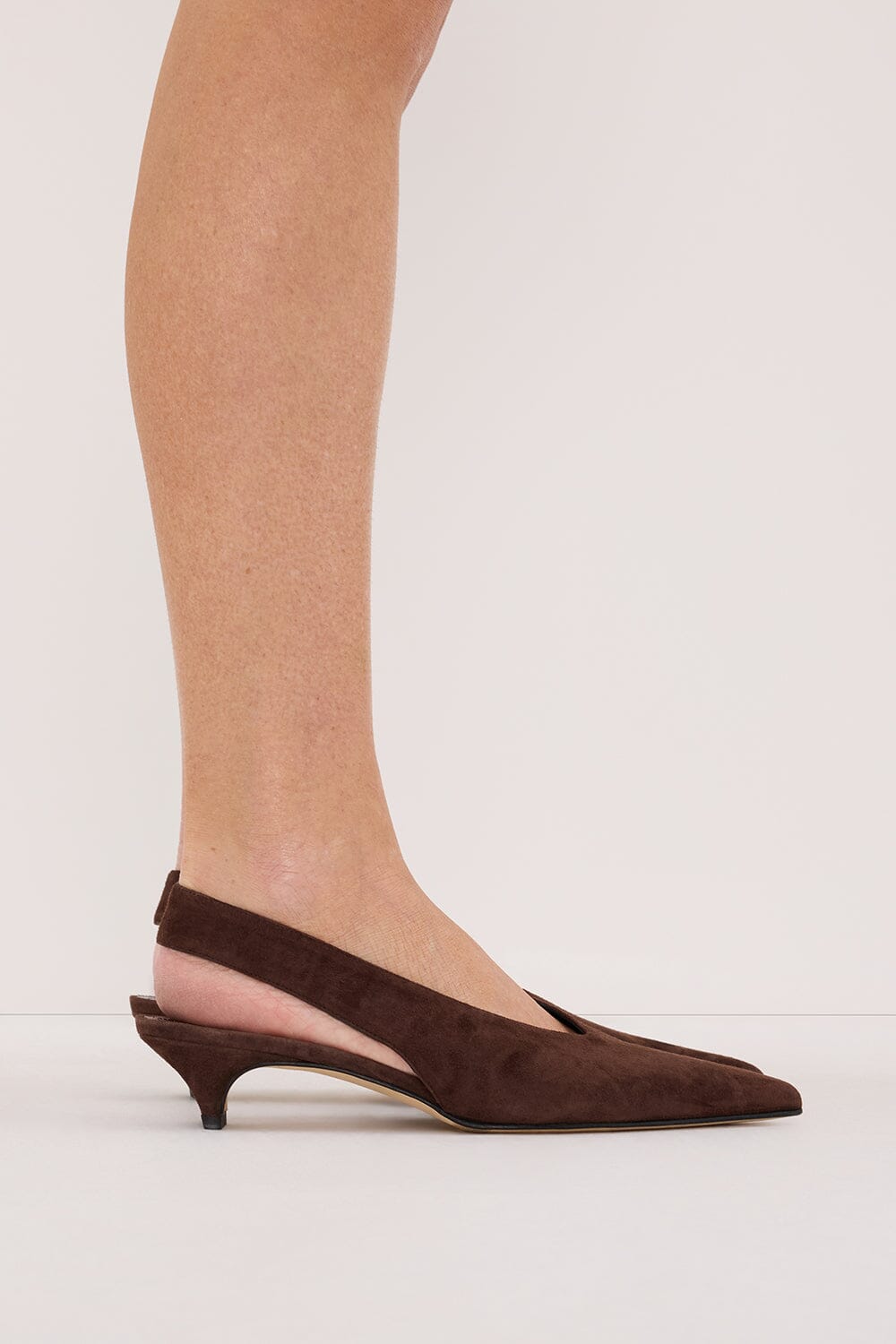 DOF STUDIOS TORY CHOCOLATE SUEDE HEEL Shoes DISSH Boutiques 