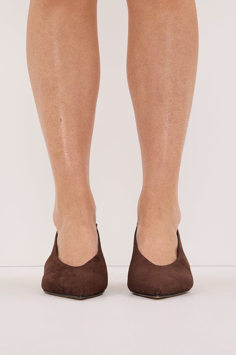 DOF STUDIOS TORY CHOCOLATE SUEDE HEEL Shoes DISSH Boutiques 