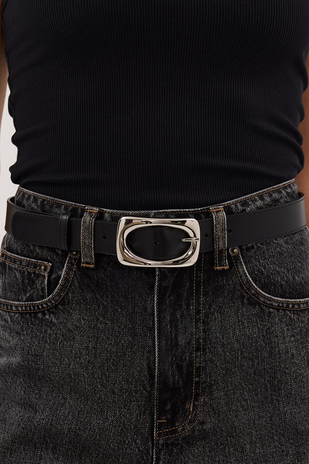DOF STUDIOS? THEA BLACK SILVER BELT? Accessories DISSH Boutiques 