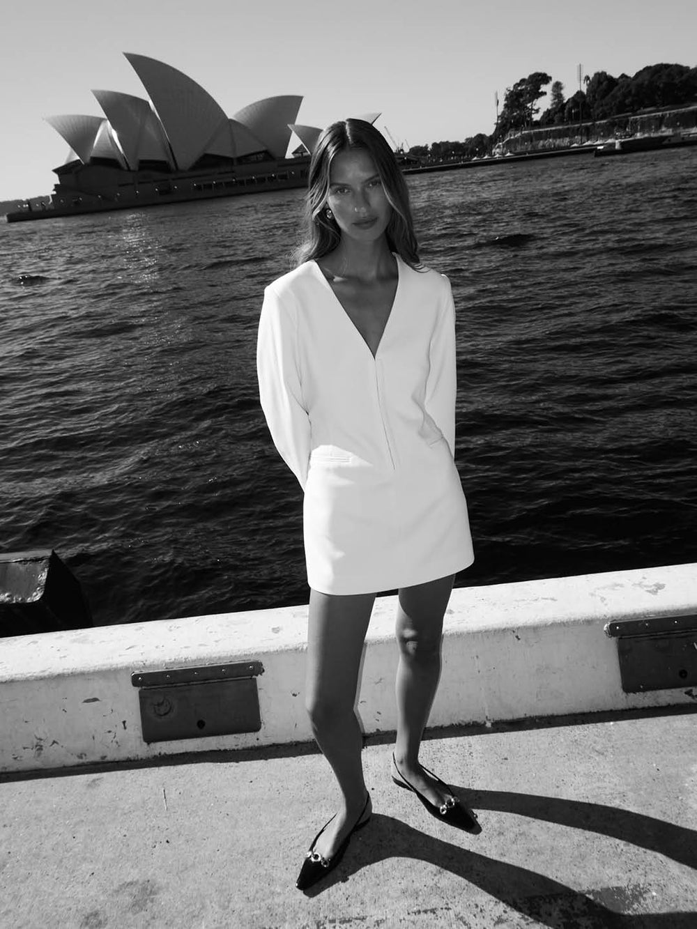 ISSEY OFF WHITE BLAZER MINI DRESS