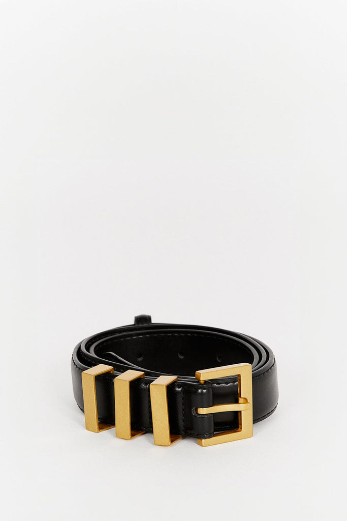 TOBIAS BLACK LEATHER BELT | Dissh