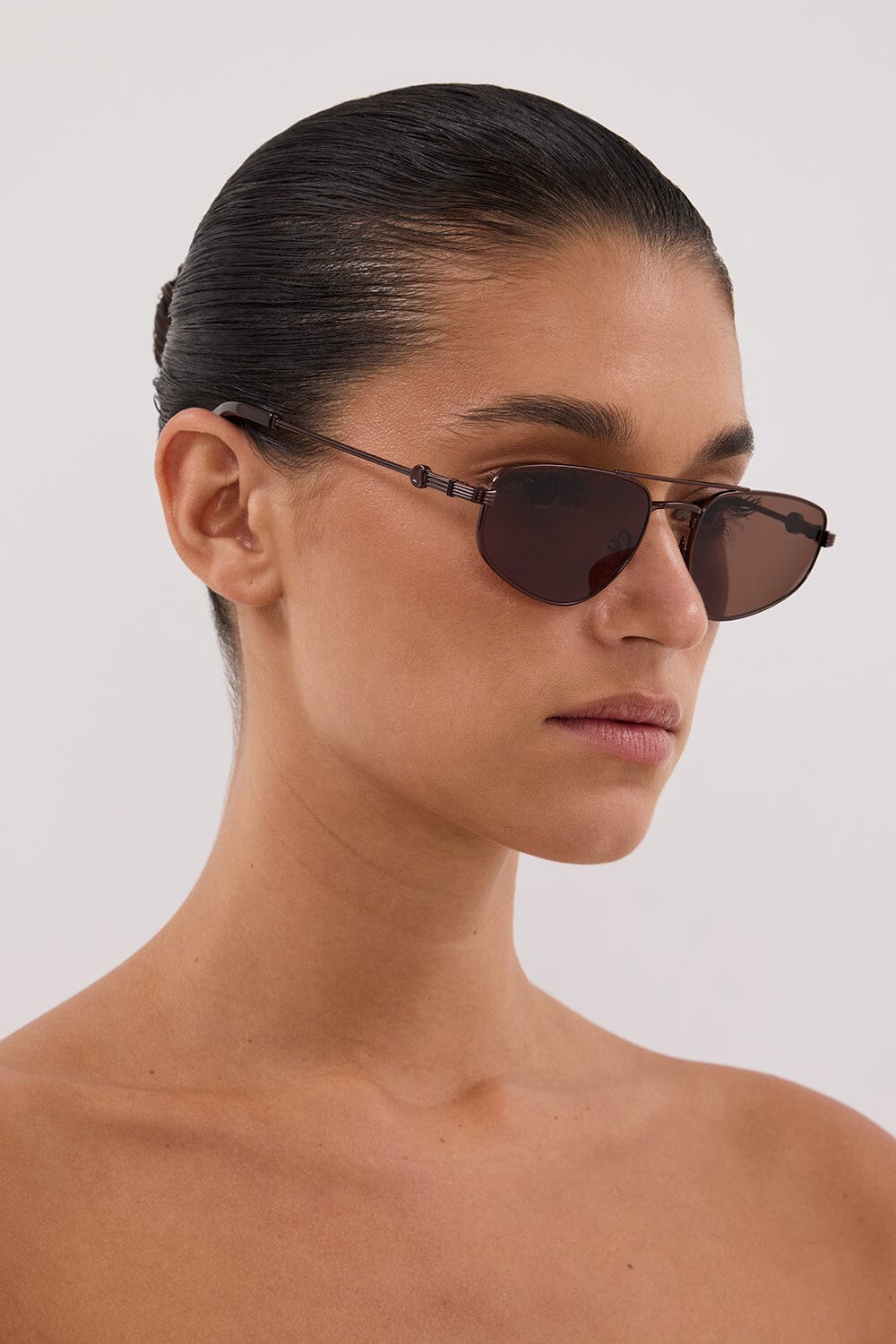 LUV LOU THE HARVEY BRONZE SUNGLASSES Accessories DISSH Boutiques 