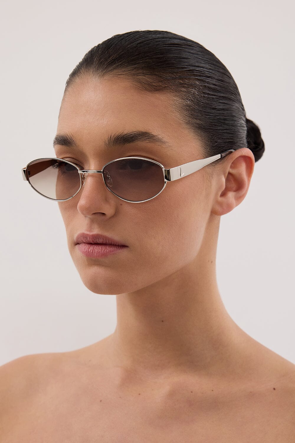 LUV LOU THE BOSTON CRYSTAL SILVER SUNGLASSES Accessories LUV LOU 