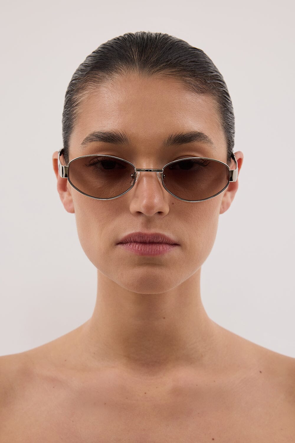 LUV LOU THE BOSTON CRYSTAL SILVER SUNGLASSES Accessories LUV LOU 