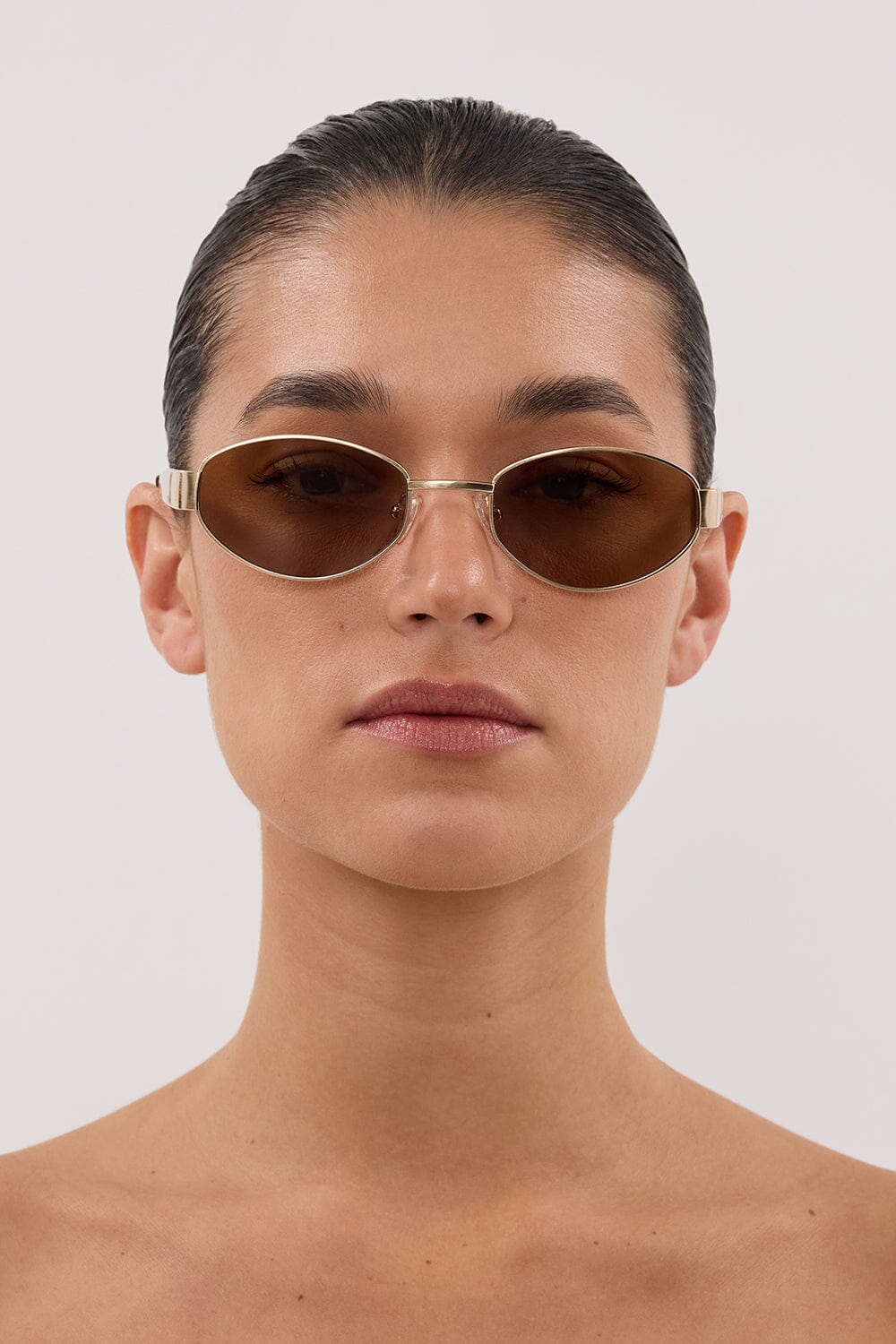 LUV LOU THE BOSTON BRUSHED GOLD SUNGLASSES Accessories DISSH Boutiques 
