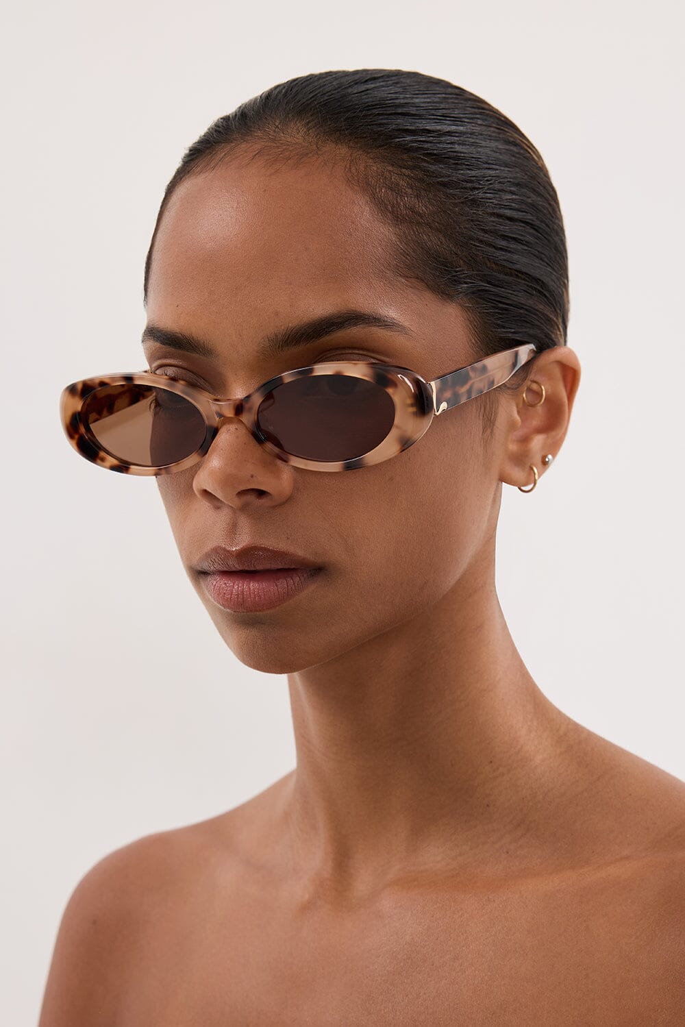 LUV LOU THE MORGAN CREAM TORT SUNGLASSES Accessories DISSH Boutiques 