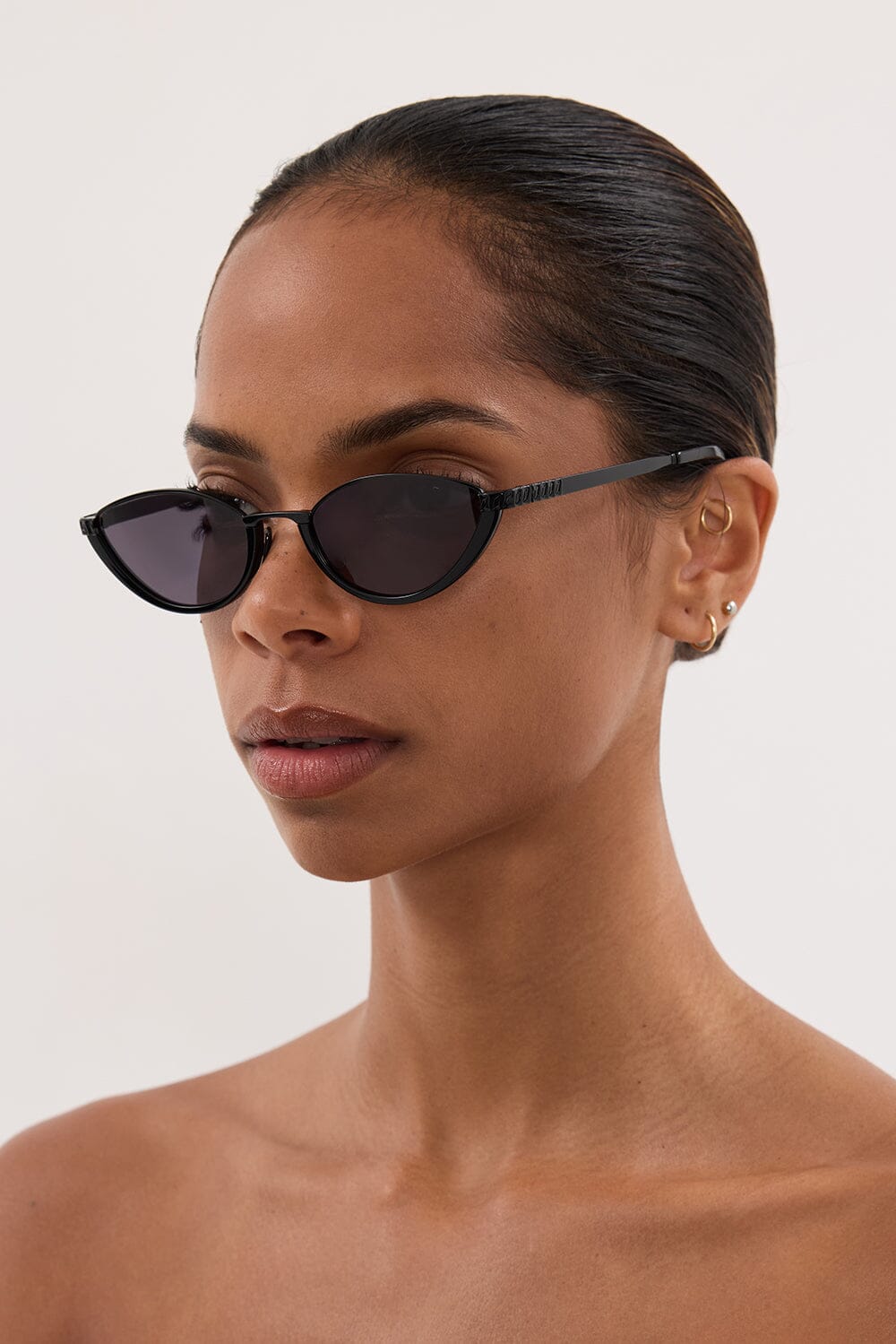 LUV LOU THE LIA BLACK SUNGLASSES Accessories DISSH Boutiques 