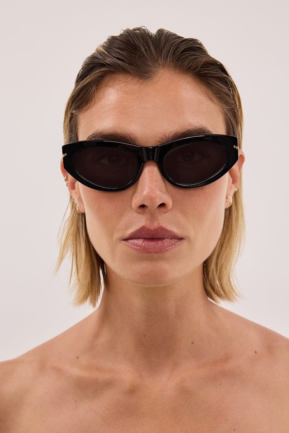 LUV LOU THE SOFIA BLACK SUNGLASSES