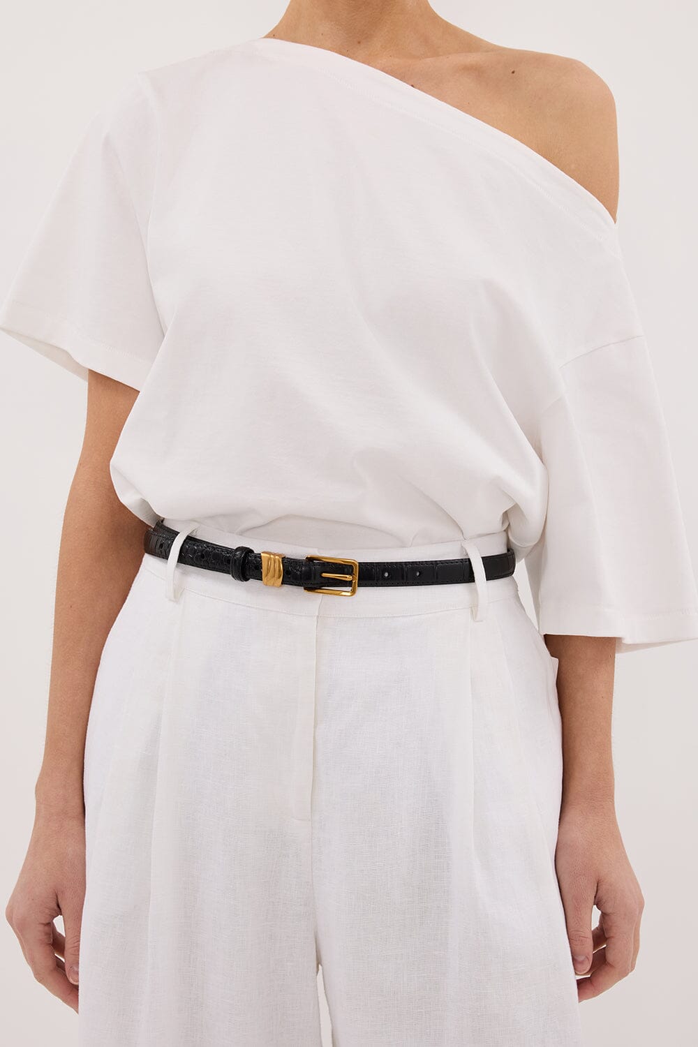 NOAH THE LABEL CROC BELT BLACK | Dissh