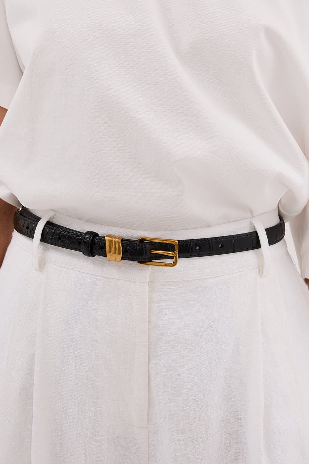 NOAH THE LABEL BLACK CROC BELT Accessories NOAH THE LABEL 