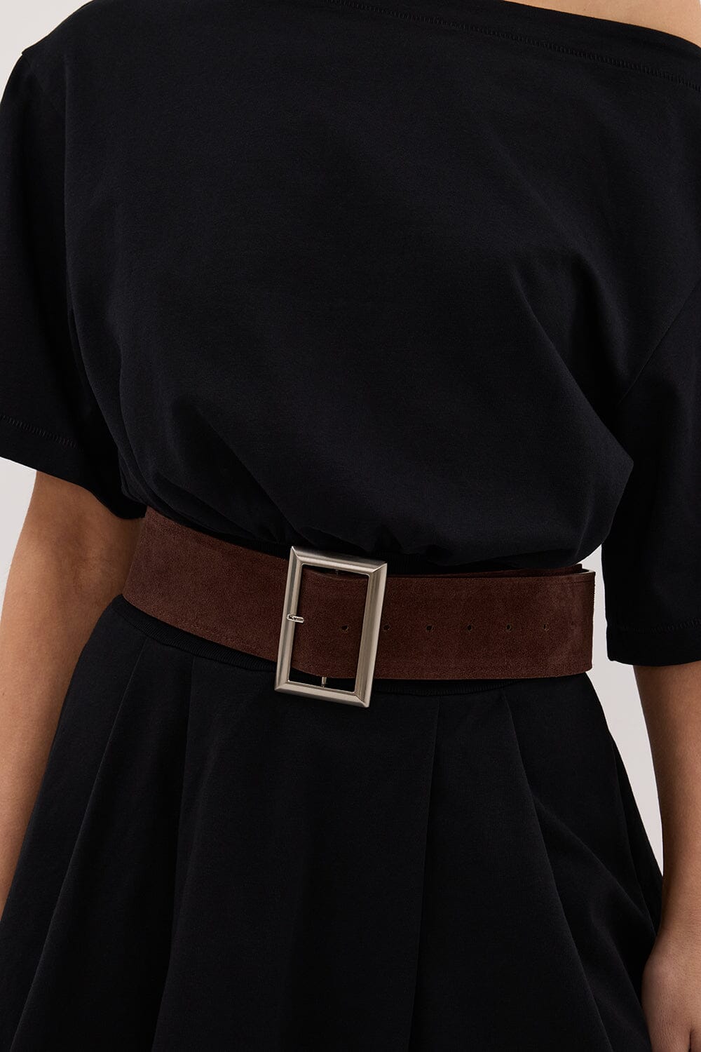 NOAH THE LABEL DARK BROWN SUEDE BELT Accessories NOAH THE LABEL 
