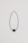 NURI STUDIO GLASS CUBE BROWN NECKLACE