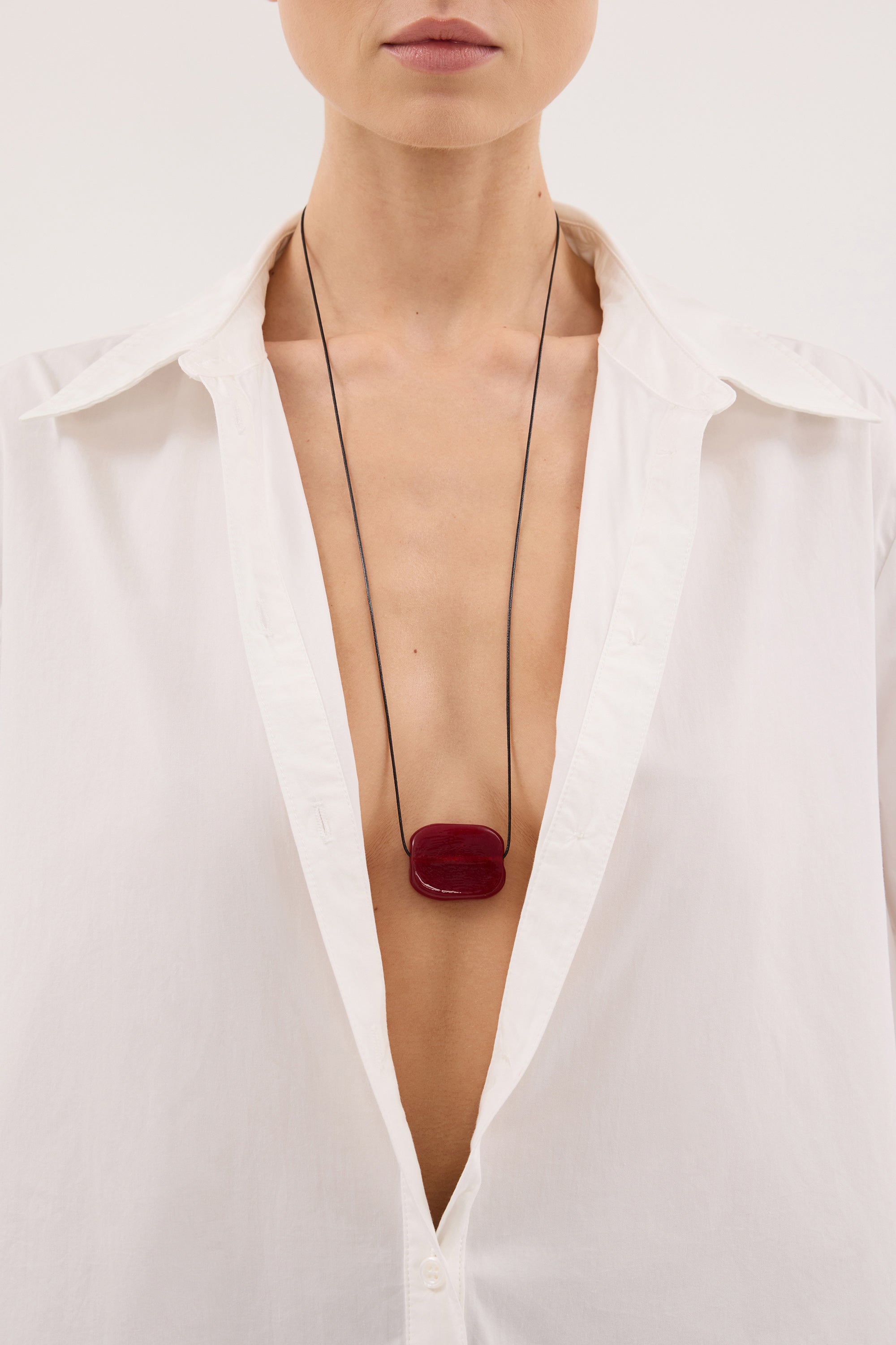 NURI STUDIOS RED LONG CORD NECKLACE