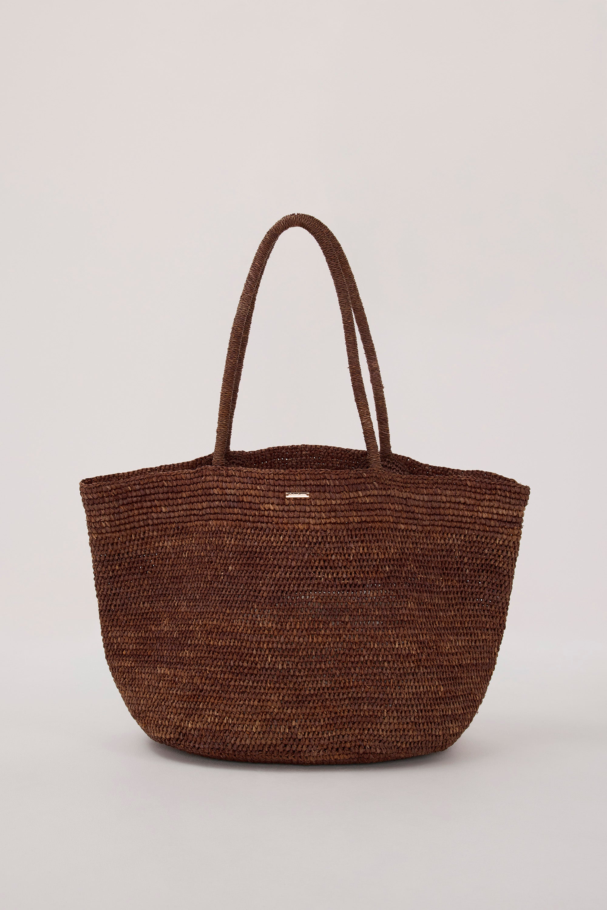 OCHRE LANE COCOA MAXI RAFFIA TOTE