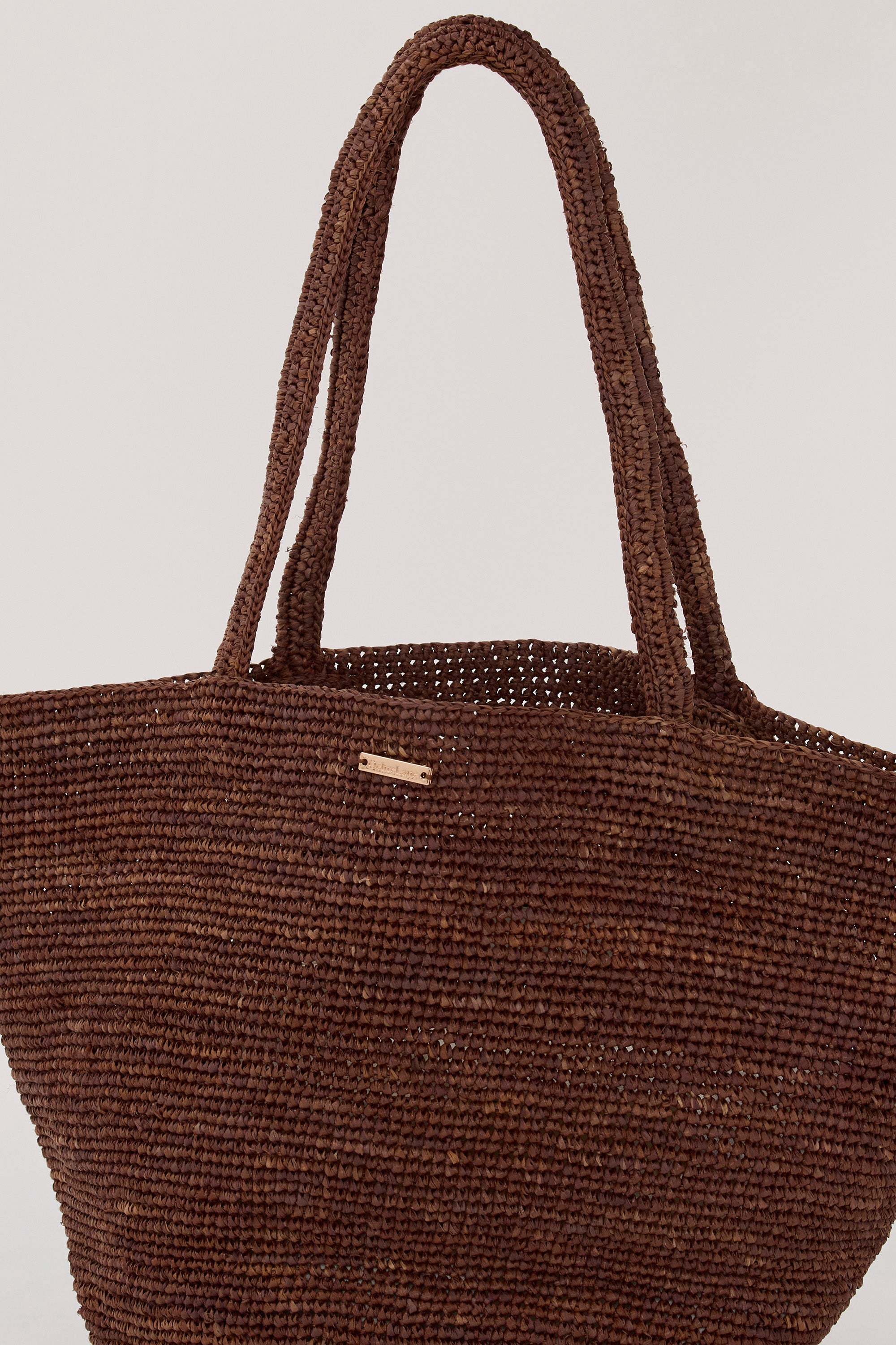 OCHRE LANE COCOA MINI RAFFIA TOTE