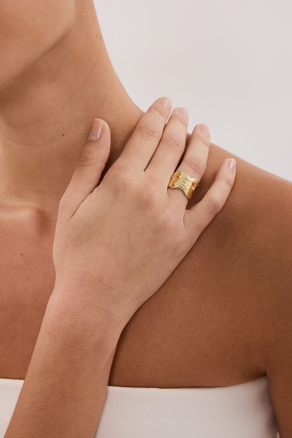 F+H OYSTER SHELL GOLD RING Accessories F+H STUDIOS 