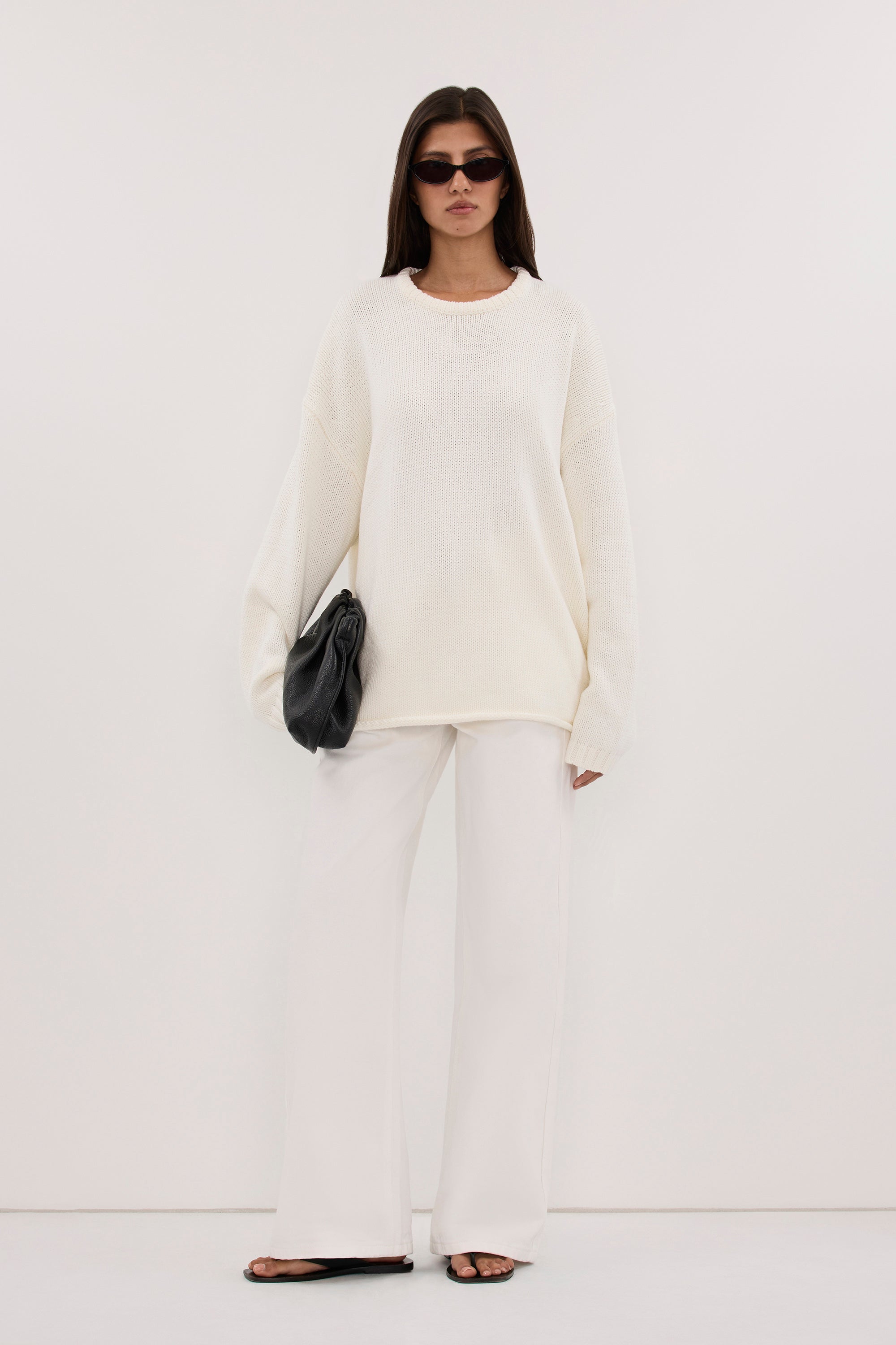 BRYANNA IVORY LONGLINE KNIT JUMPER