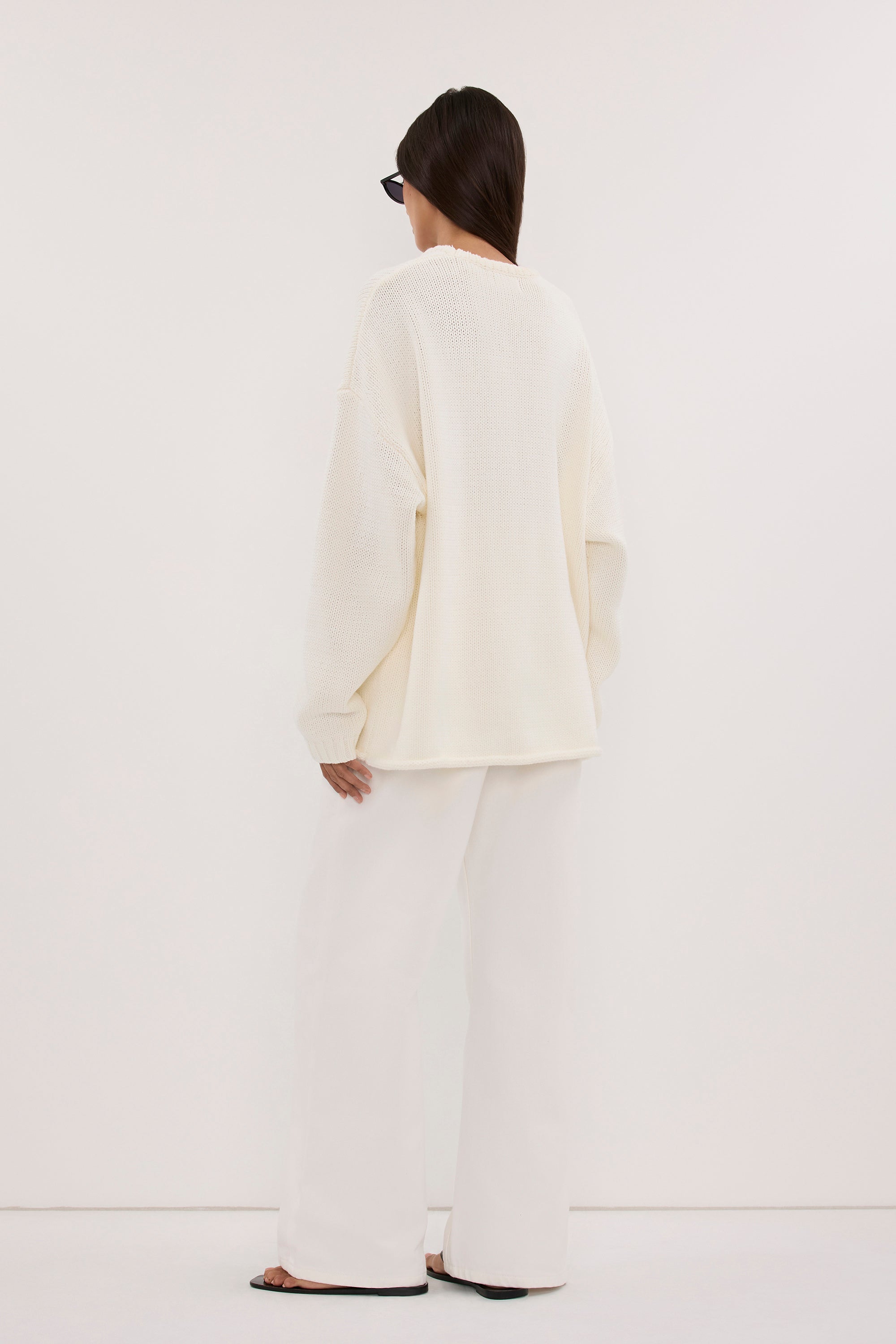 BRYANNA IVORY LONGLINE KNIT JUMPER