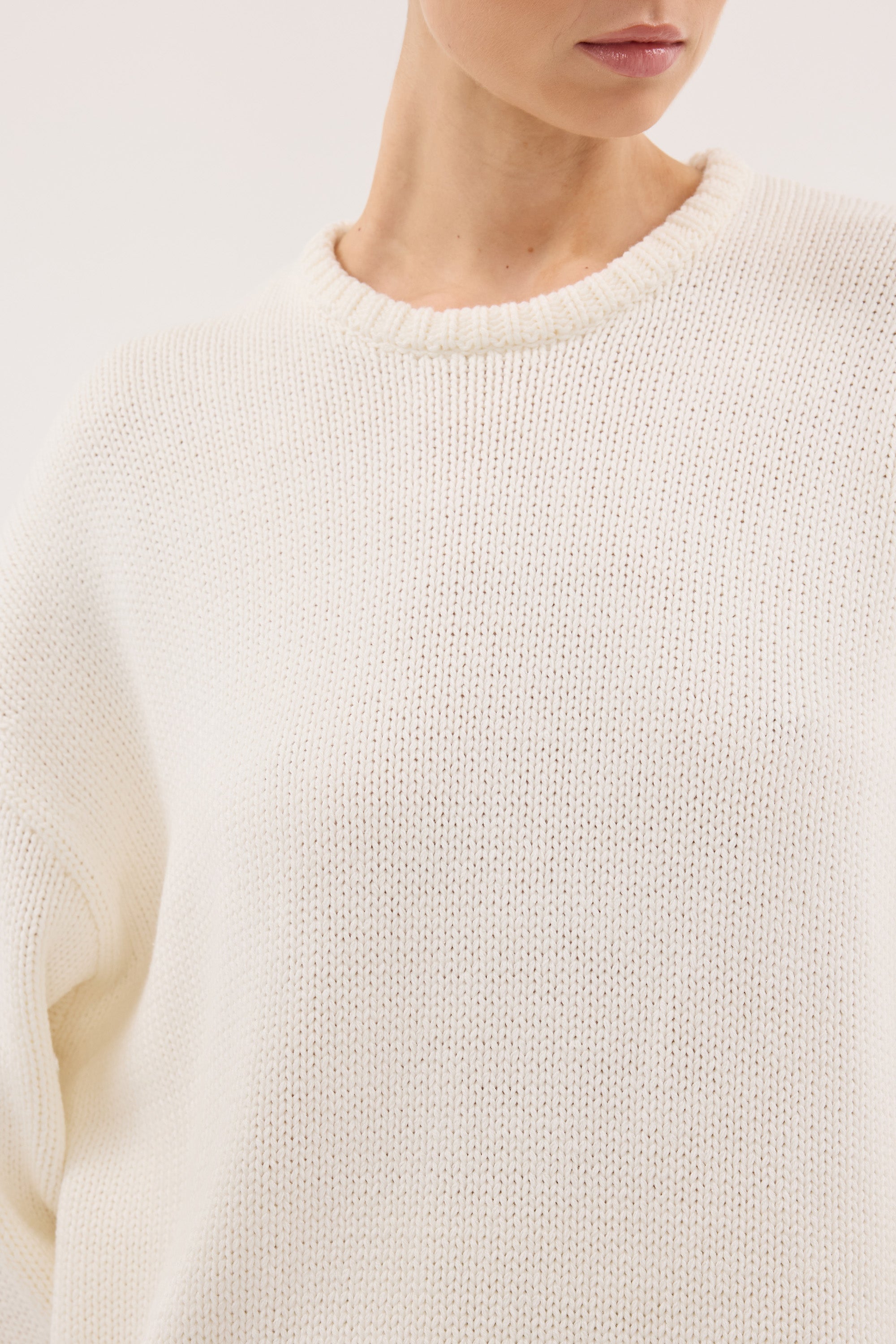 BRYANNA IVORY LONGLINE KNIT JUMPER