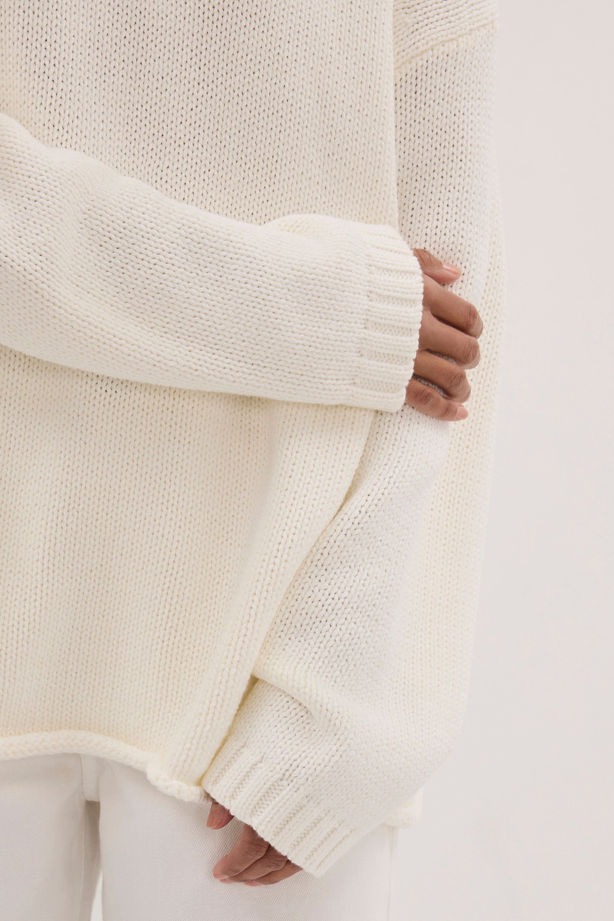 BRYANNA IVORY LONGLINE KNIT JUMPER