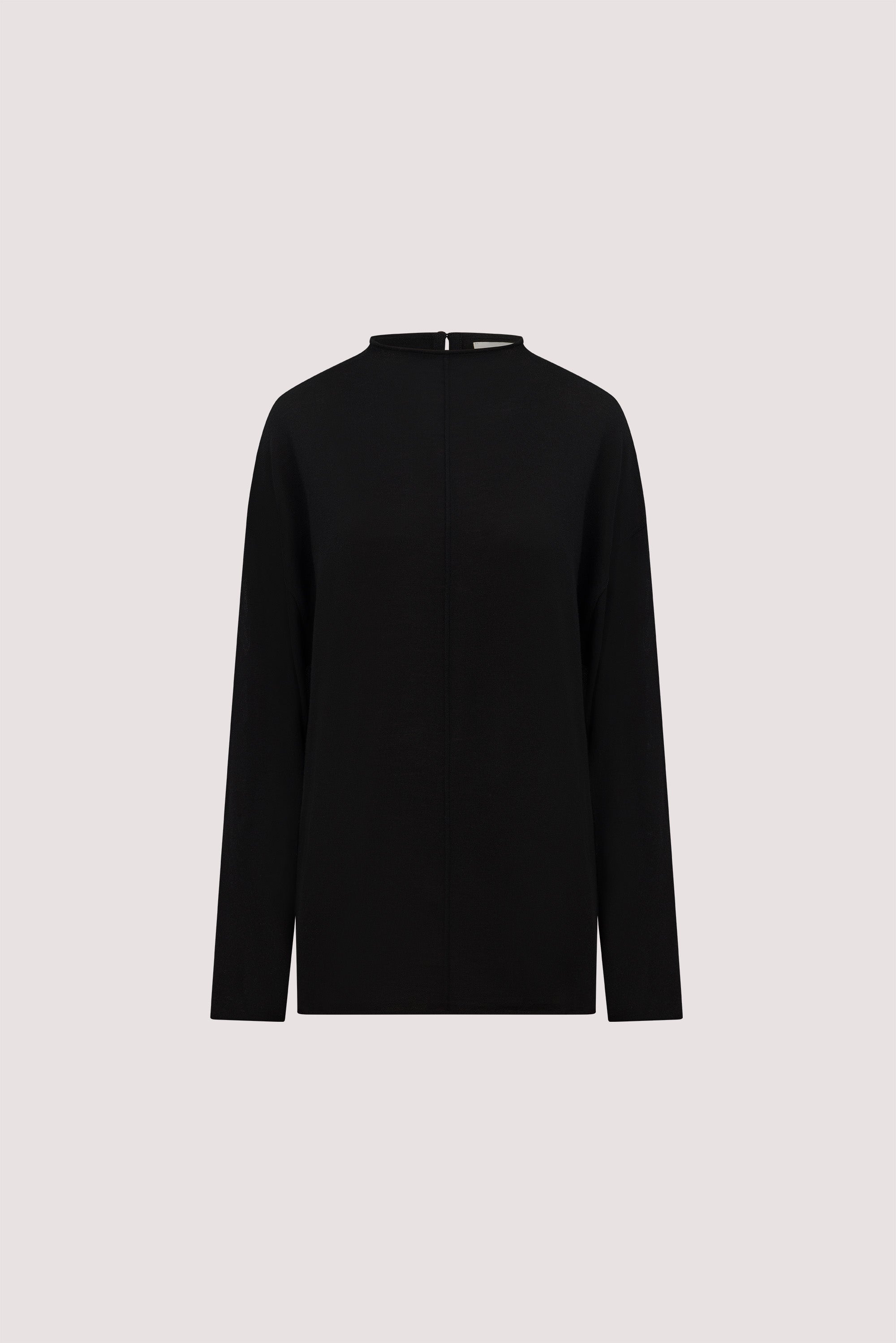 VIRELLE BLACK MERINO KNIT TOP