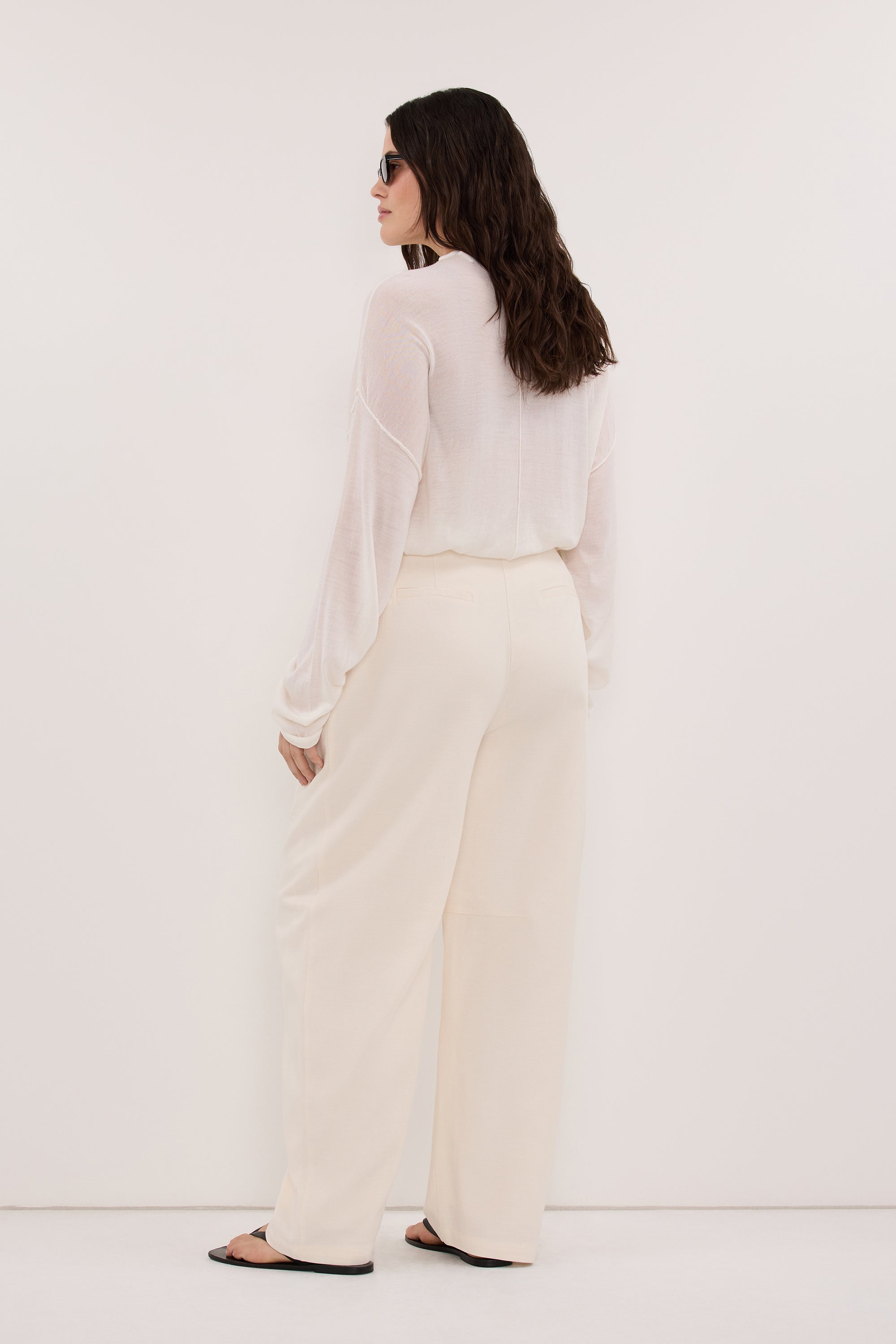 VIRELLE OFF WHITE MERINO KNIT TOP
