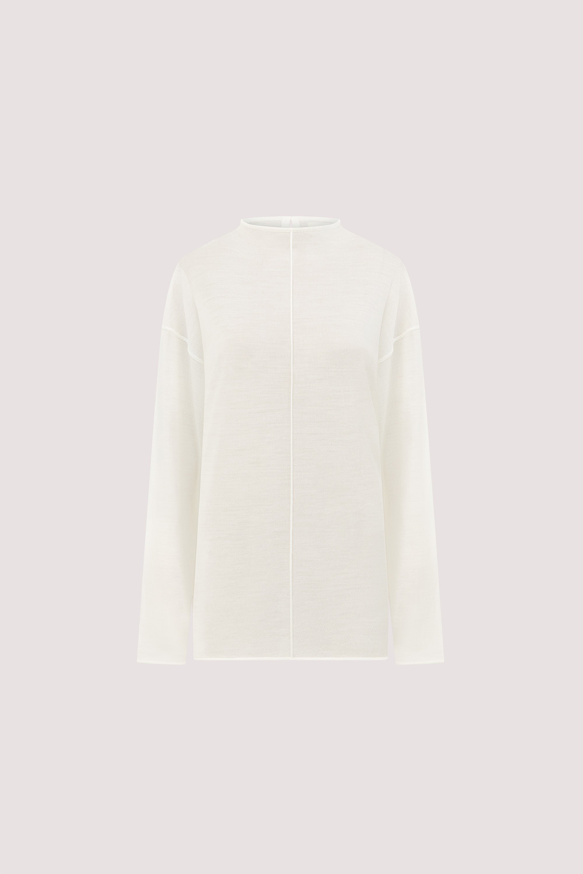VIRELLE OFF WHITE MERINO KNIT TOP