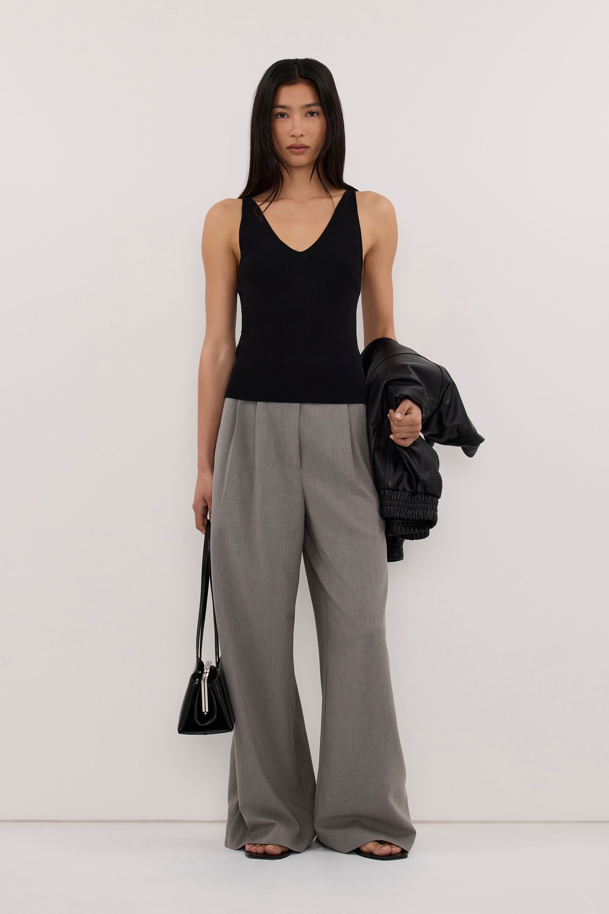SILVIA BLACK KNIT TANK
