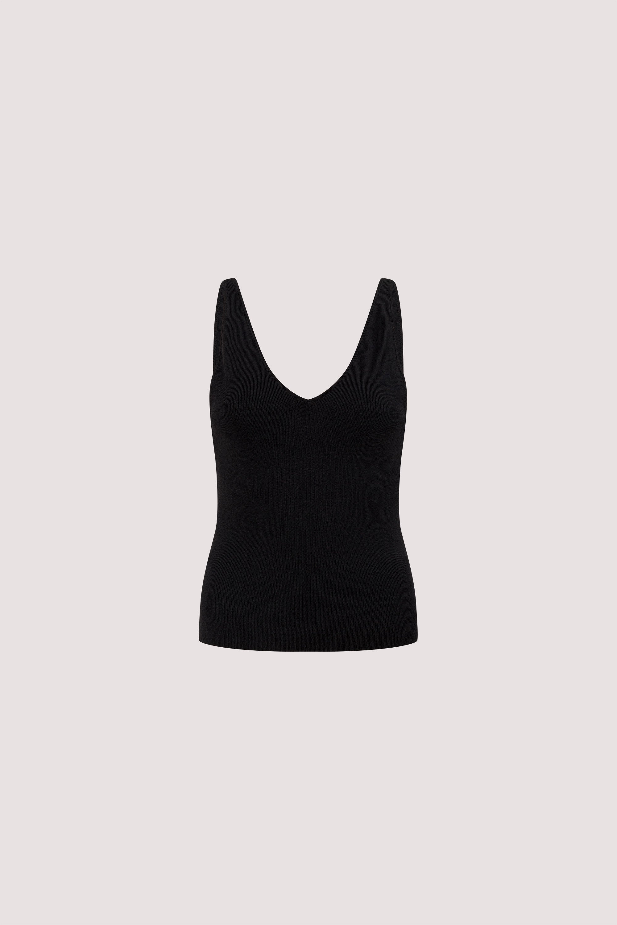 SILVIA BLACK KNIT TANK