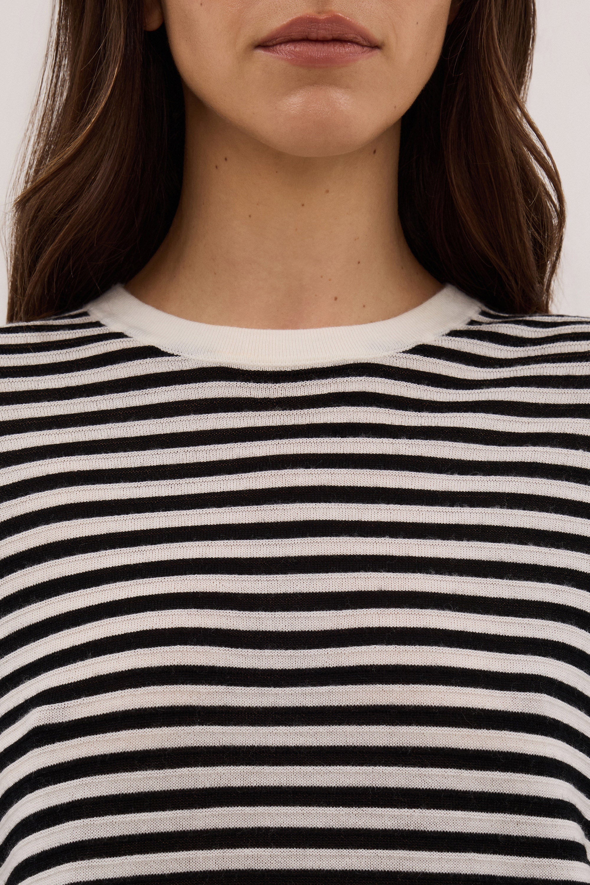 POSIE BLACK STRIPE MERINO KNIT TOP