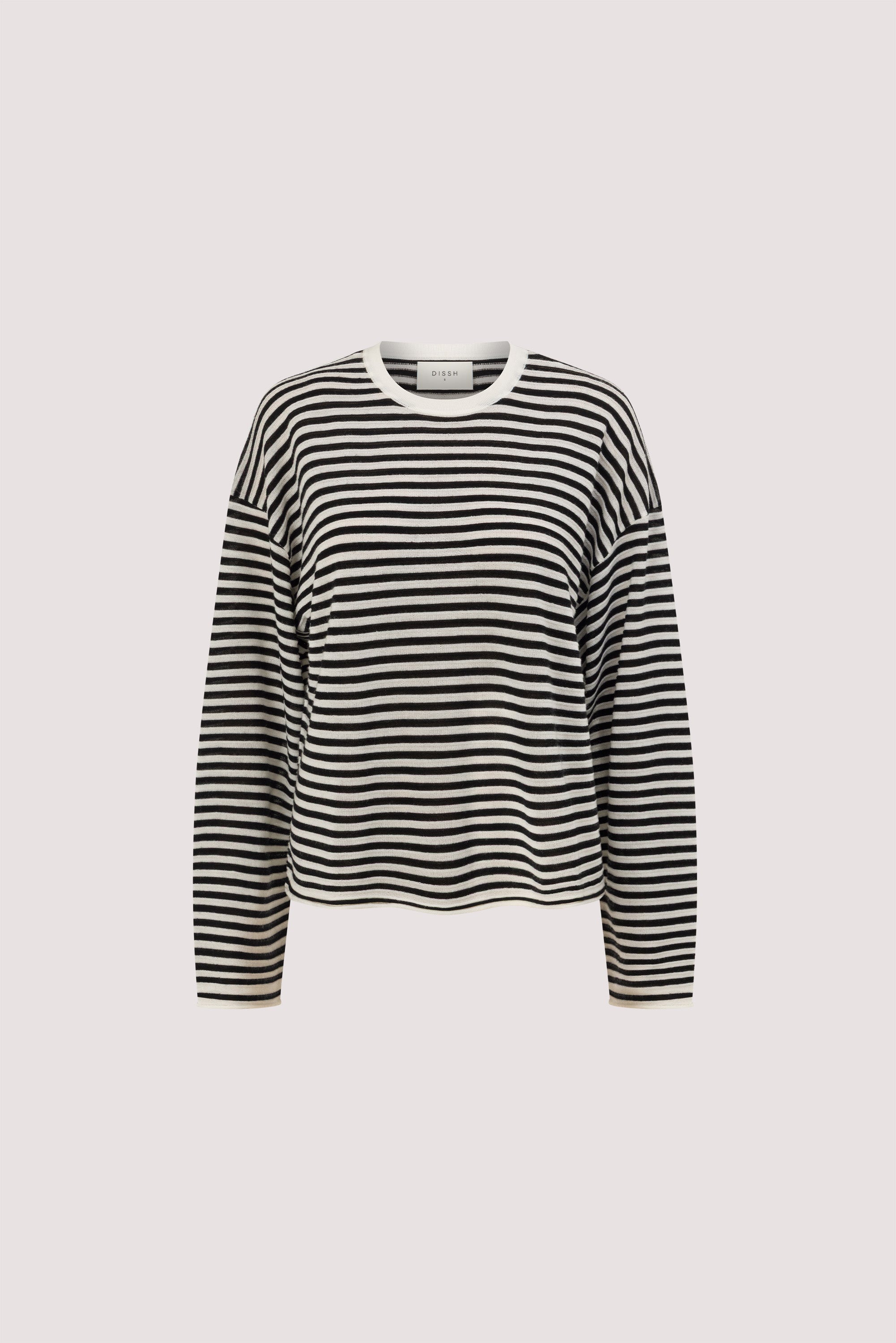 POSIE BLACK STRIPE MERINO KNIT TOP