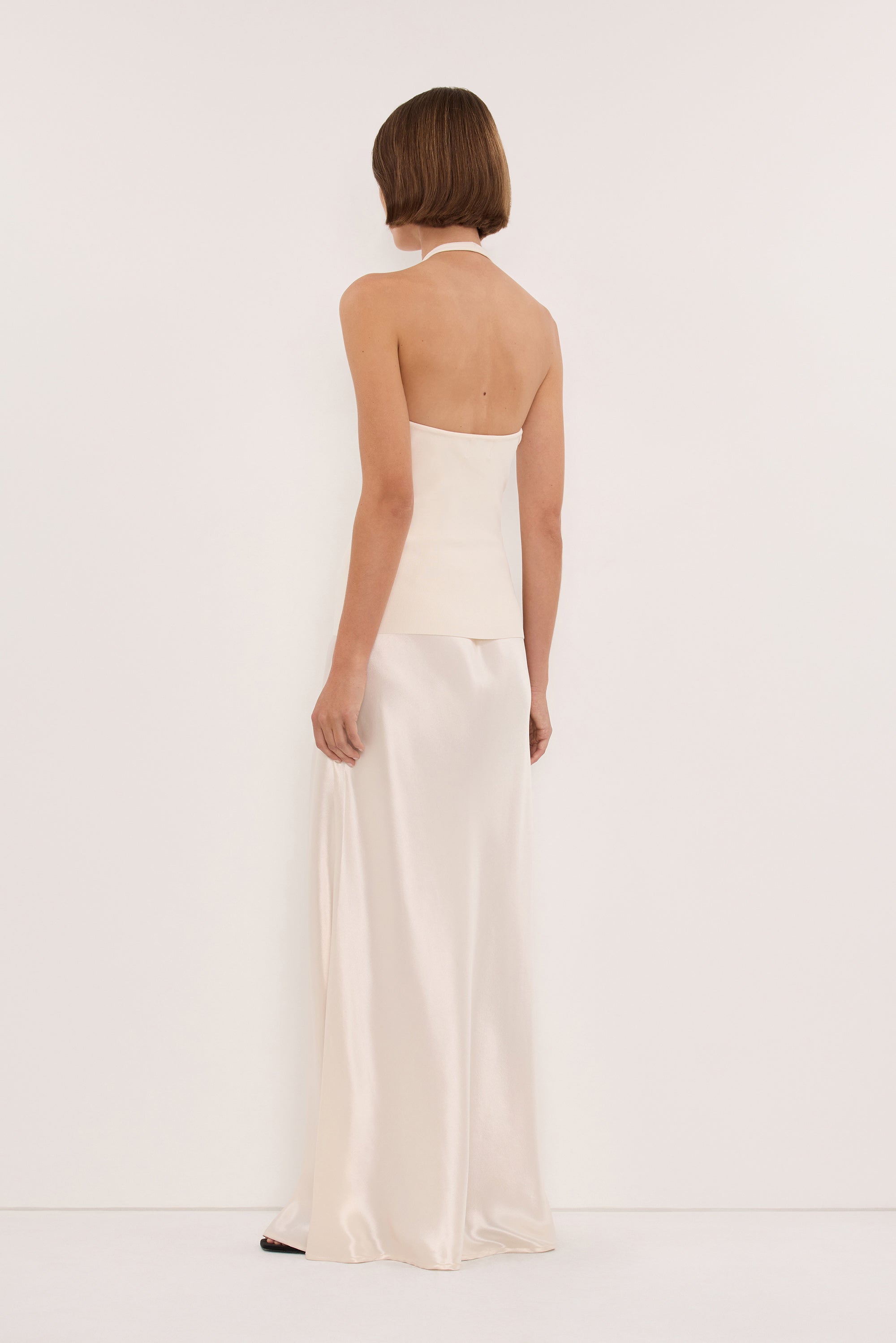 NYRA MILK LONGLINE HALTER TOP