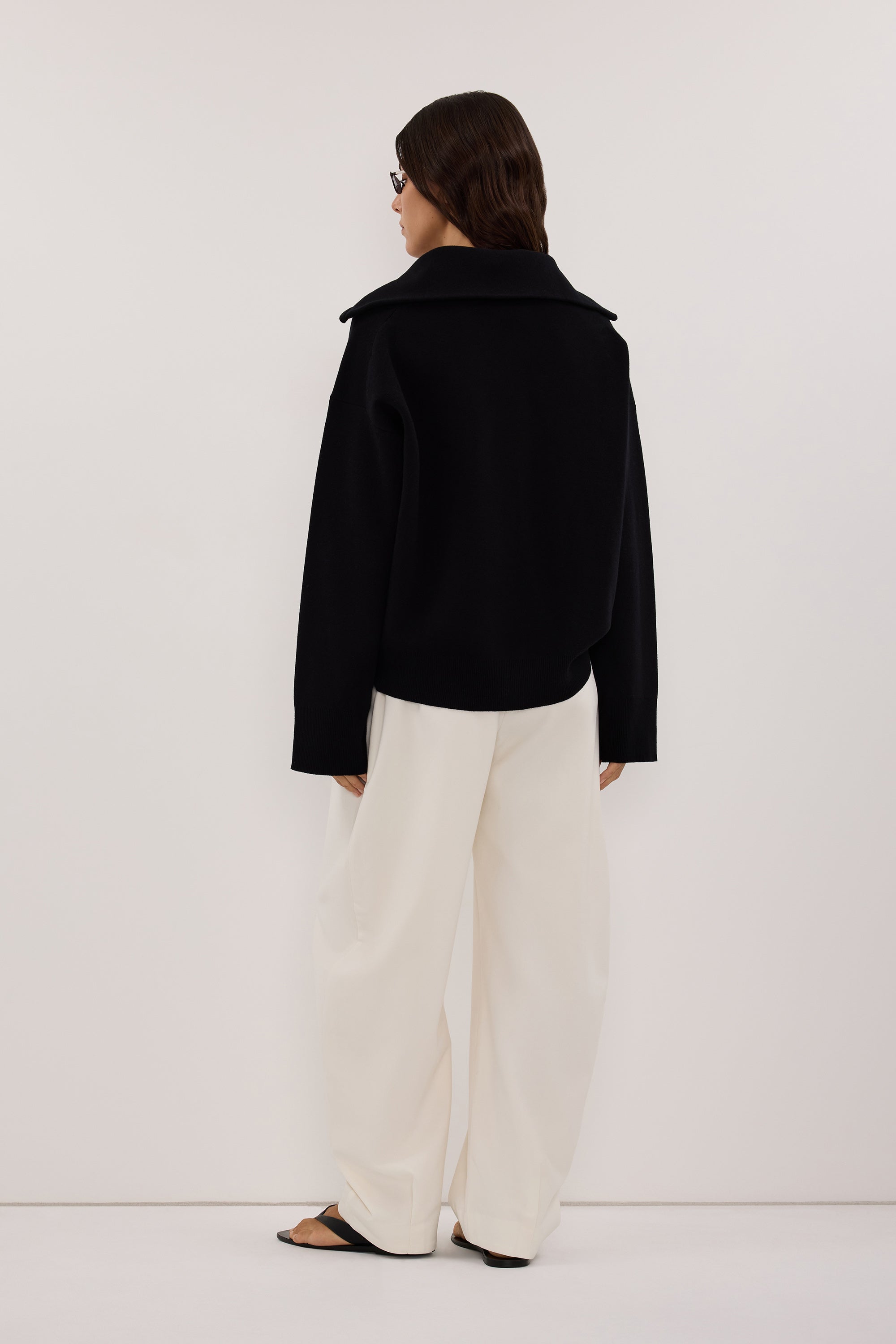 SHILOH BLACK QUARTER ZIP JUMPER - PRE ORDER
