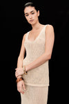 MARGOT WHEAT SCOOP CROCHET TANK