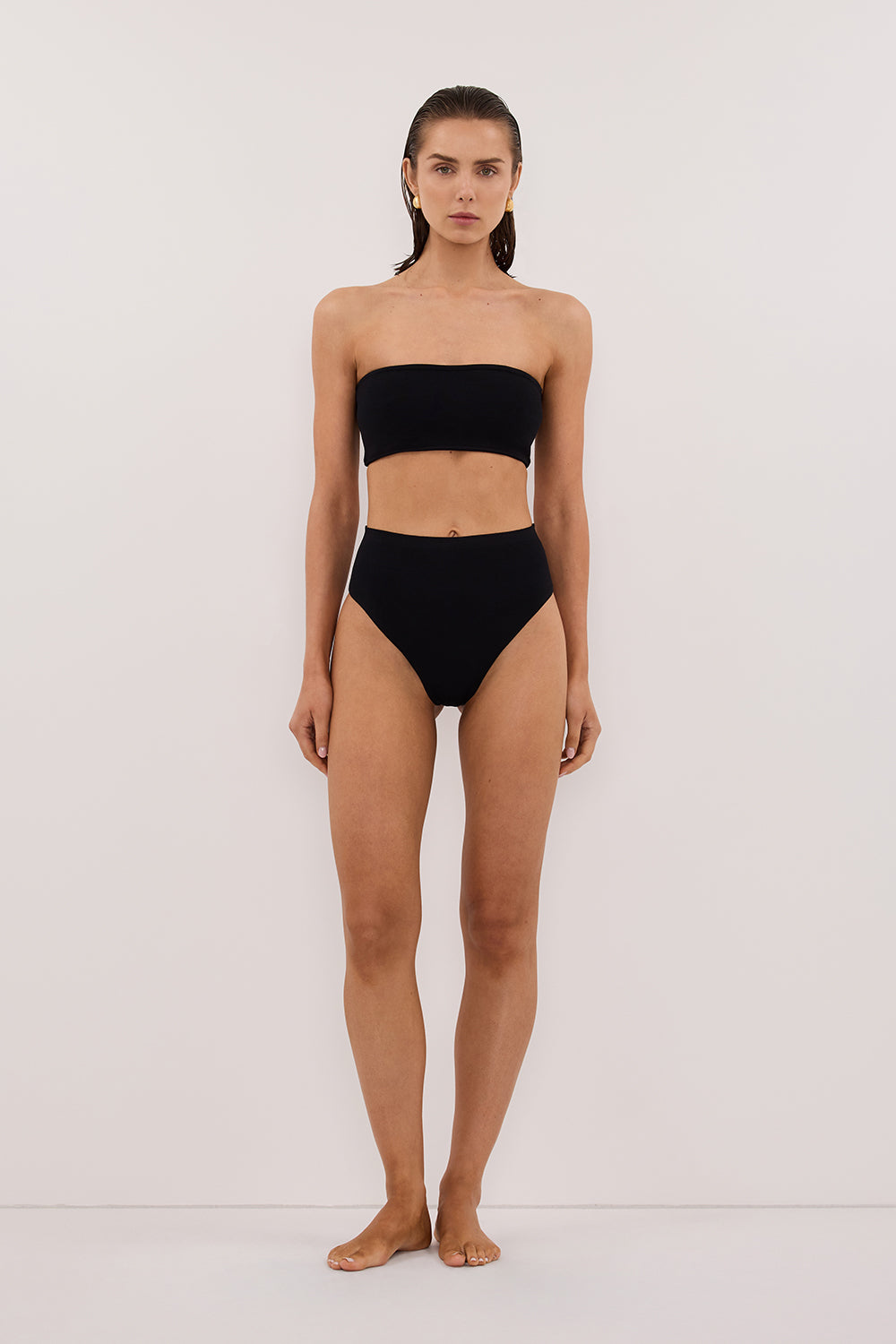 BASE BLACK BANDEAU TOP Clothing DISSH Boutiques XS BLACK 