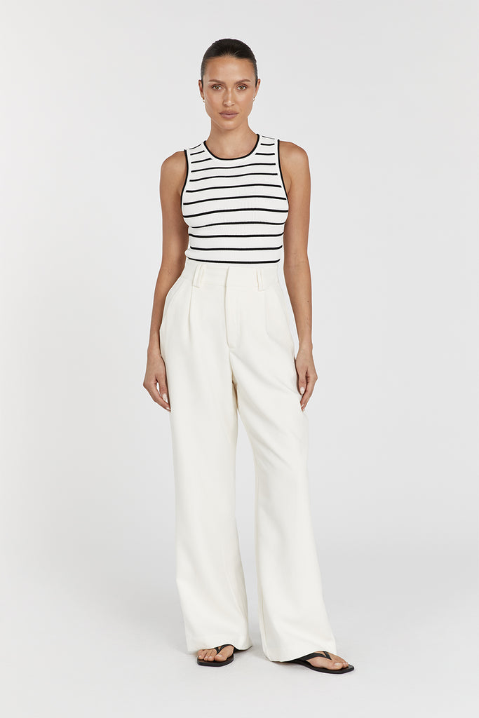 HENRY WHITE STRIPED KNIT TANK | Dissh