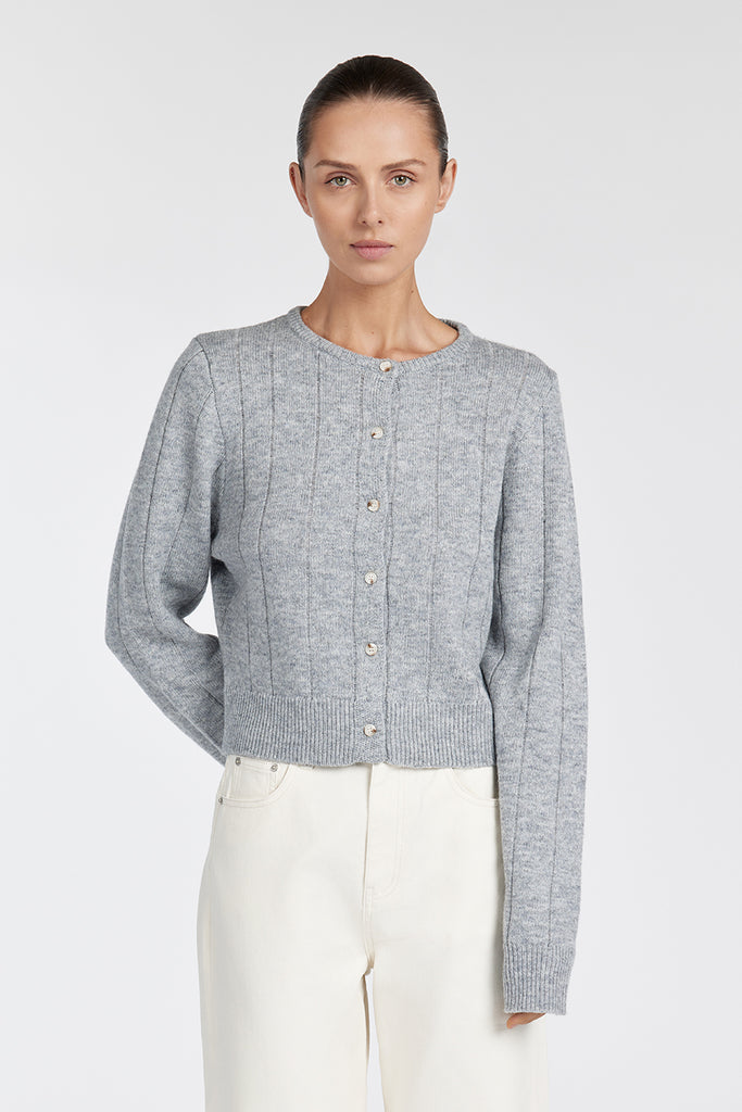 LEVI SILVER MARLE KNIT CARDIGAN | Dissh