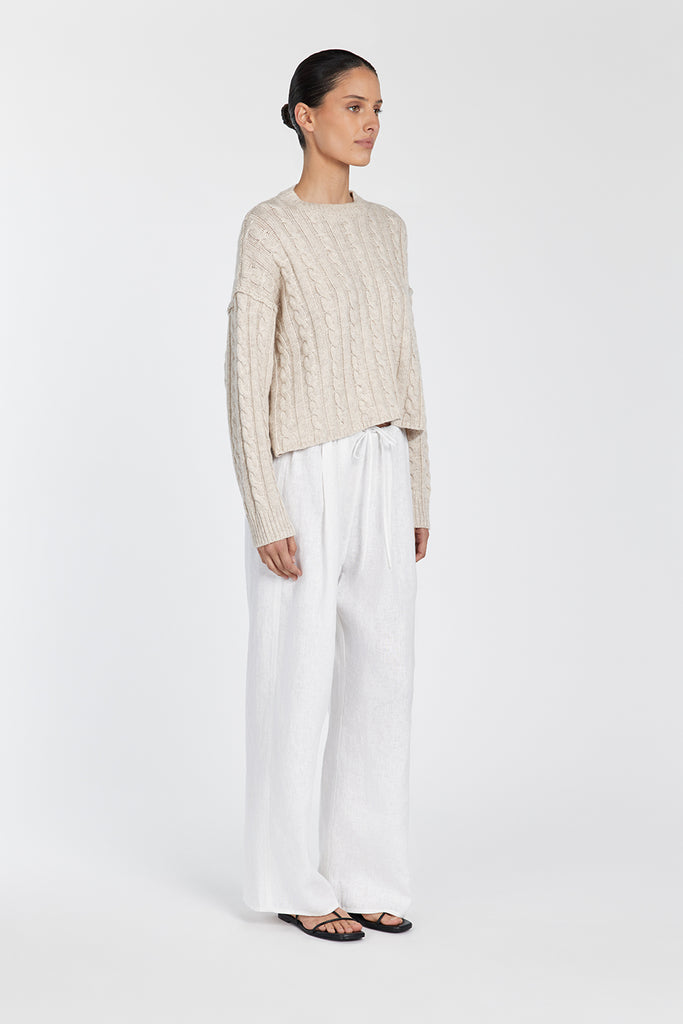 CASEY CHALK MARLE CABLE KNIT JUMPER | Dissh