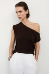 KERRY CHOC ASYM KNIT TOP