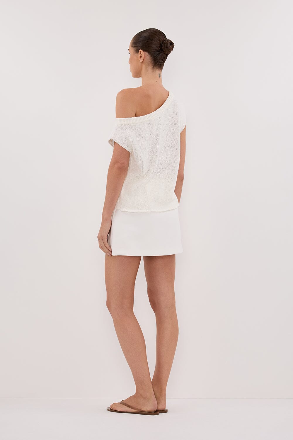 KERRY OFF WHITE ASYM KNIT TOP Clothing DISSH Boutiques 