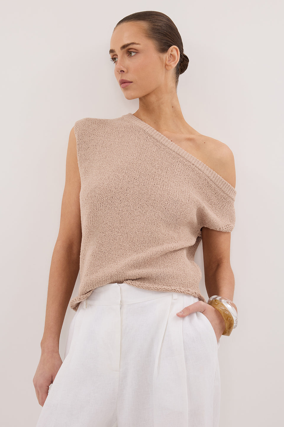 KERRY TAN ASYM KNIT TOP Clothing DISSH Boutiques 